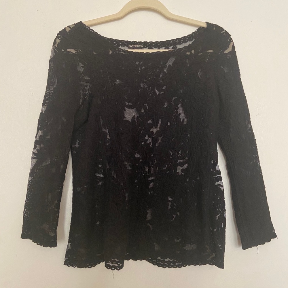 Express black lace top